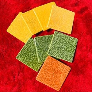 Ceramic leaf harvest fall Halloween candle dish